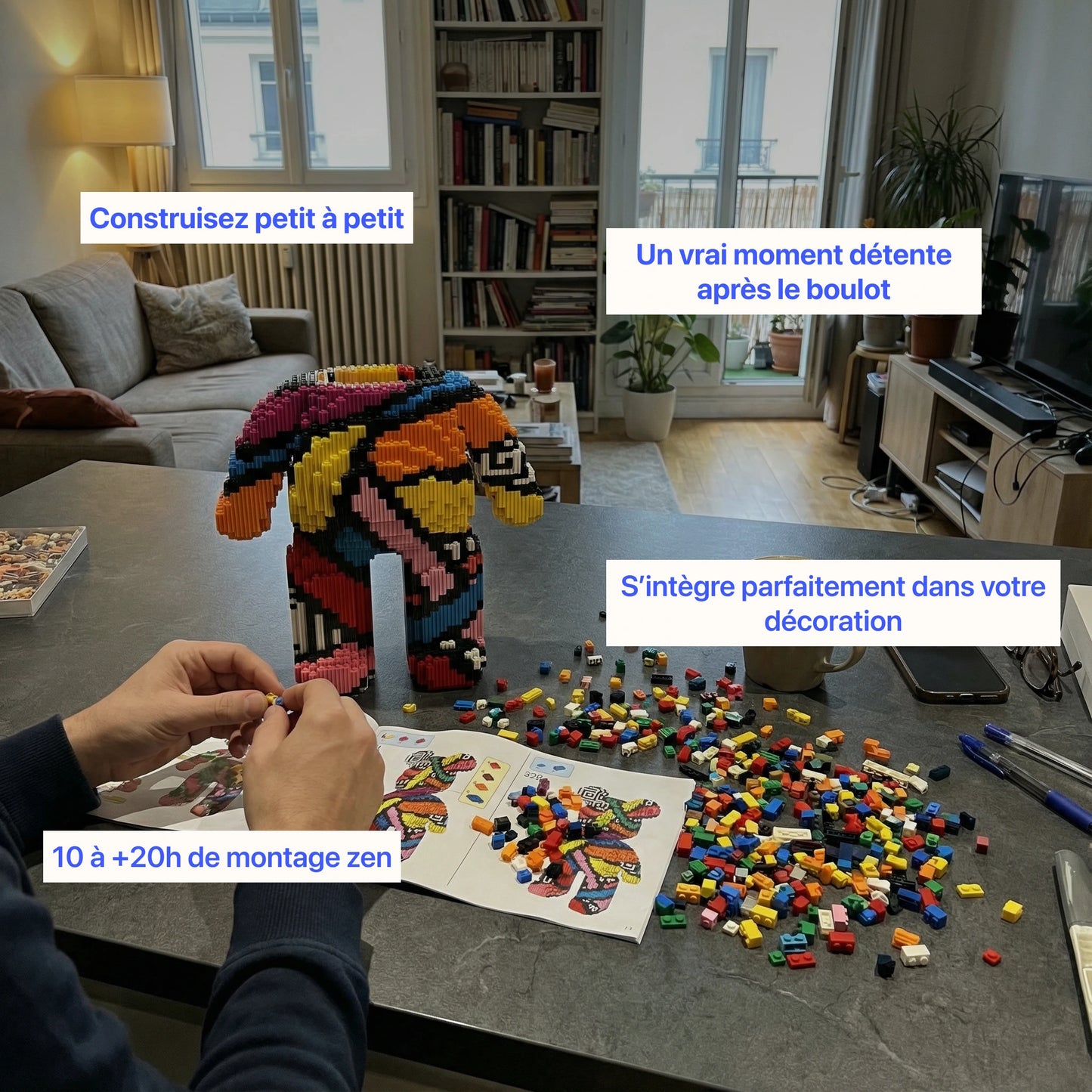 BRIKKO - Ours géant à assembler (43 cm)