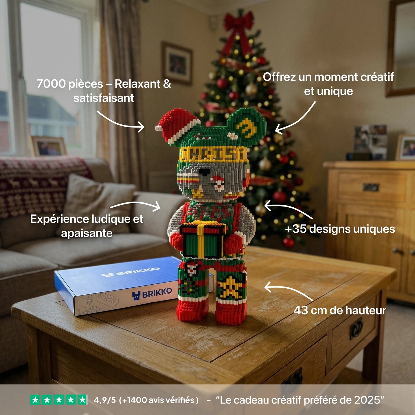 BRIKKO - Ours géant à assembler (43 cm)